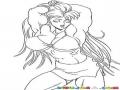 Dibujo Manga De Mujer Fisiculturista Posando Para Pintar Y Colorear Chica Fisicoculturista Musculosa