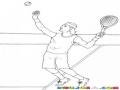 Dibujo Del Tenista Nadal Para Pintar Y Colorear Tenista Sacando La Pelota