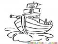 Colorear Barco Pirata Online