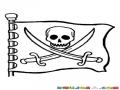 Bandera De Piratas Para Pintar Y Colorear Escudo Pirata