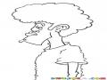 Dibujo De Hombre Con Pelo Afro Y Barbita De Chivo Para Pintar Y Colorear