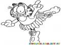Colorear a Garfield de Bailarina
