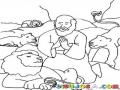 Dibujo Biblico De Daniel Con Los Leones Para Pintar Y Colorear