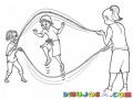 Dibujo De Ninos Saltando Cuerda Para Pintar Y Colorear El Juego De Saltar La Cuerda