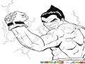 Dibujo De Luchador Con Super Poderes Para Pintar Y Colorear Peleador Echando Humo