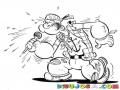 Dibujo De Popeye Cantando Regeton Para Pintar Y Colorear Popeye Rapero Y Sandungero