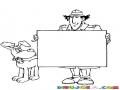 Dibujo Del Inspector Gadget Con Un Rotulo En Blanco Para Colorear