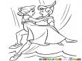 Colorear A Peterpan Con Su Princesa