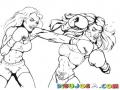 Dibujo De Mujeres Boxeadoras Para Pintar Y Colorear