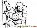 Dibujo De Astronauta Bajando Una Escalera Para Pintar Y Colorear