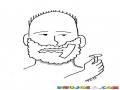 Dibujo De Hombre Rasurandose La Barba Con Una Maquina De Afeitar Usando La Mejor Marca Prestobarba Gillette
