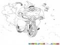 Dibujo De Santaclaus En Moto A Toda Velocidad Tirando Juguetes