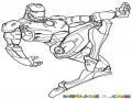 Dibujo De Ironman Tirando Un Rodillazo Para Pintar Y Colorear
