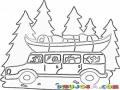 Dibujo De Bus En El Bosque Para Pintar Y Colorear
