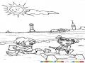 Dibujo De Verano Para Pintar Playa En Semana Santa