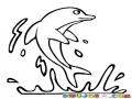Dibujo De Delfin Saltando Del Agua Para Pintar Y Colorear