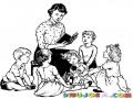 Audio Cuentos Infantiles Gratis En Audiocuentos.8a8.co Dibujo De Maestra Leyendo Cuentos A Unos Ninos Para Pintar Y Colorear