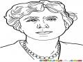 Dibujo De Abuelita Con Collar De Perlas Para Pintar Y Colorear