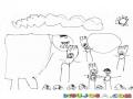 Dibujo De Una Familia De Super Heroes Atacada Por Un Dinosaurio Para Pintar Y Colorear Dibujo Dibujado Por Samuel Josue Antwone En Abril Del 2013