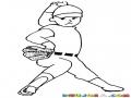 Dibujo De Pitcher Tirando Una Bola De Beisbol Para Pintar Y Colorear A Un Beisbolista