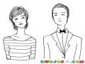 Matrimonio Joven Dibujo De Una Pareja De Esposos Jovenes Para Colorear