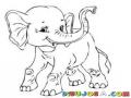 Dibujo De Un Elefantito Bebe Para Pintar Y Colorear
