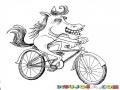 Dibujo De Caballo Manejando Bicicleta Para Pintar Y Colorear