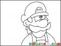 Dibujo Del Busto De Mario Bros Para Pintar Y Colorear