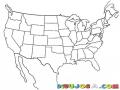 Dibujo Del Mapa De Estados Unidos Y Mexico Para Pintar Y Colorear