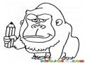 Dibujo De Gorila Con Lapiz Para Pintar Y Colorear