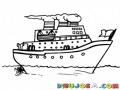 Dibujo De Un Barco En El Mar Para Pintar Y Colorear