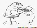 Dibujo De Pinguino Con Laptop Con Sistema Linux Para Pintar Y Colorear