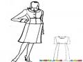 Dibujo De Mujer Modelo Modelando Un Vestido Para Pintar Y Colorear