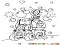 Camion Borracho Dibujo De Camion Tirando Burbujas Para Pintar Y Colorear