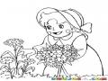 Dibujo De Heidy Con Flores Para Pintar Y Colorear