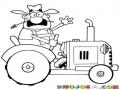 Dibujo De Un Granjero Manejando Su Tractor Para Pintar Y Colorear Campesino Tractorista