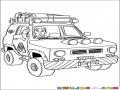 Dibujo De Un Carro Todo Terreno Para Pintar Y Colorear Camioneta 4x4 Con Doble Retranca