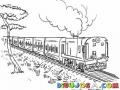 Dibujo De Un Tren Con Locomotora Y Vagones Para Pintar Y Colorear