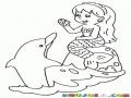 Dibujo De Sirenita Con Delfin Para Pintar Y Colorear