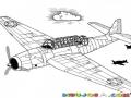 Dibujo De Avion Militar De Helice Para Pintar Y Colorear