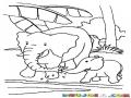 Dibujo De Papa Elefante Y Su Hijo Elefantito Para Colorear