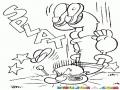 Dibujo De Popeye Cayendo De Cara Al Piso Para Pintar Y Colorear