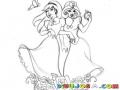 Dibujo De Princesas Gemelas Para Pintar Y Colorear