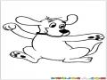 Dibujo De Perrito Saltando Y Bailando Para Pintar Y Colorear