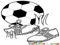 Dibujo De Pelota Y Zapatos De Futbol Para Pintar Y Colorear Balon De Foot Ball Y Zapatillas De Football