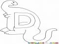 Letra D Dibujo De La Letra De De Dinosaurio Para Pintar Y Colorear