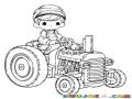 Dibujo De Granjerito De Precious Moments Con Un Tractor Para Pintar Y Colorear Tractorista De Momentos Preciosos