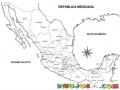 Mapa De La Republica Mexicana Con Division Politica Para Pintar Y Colorear
