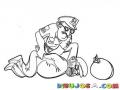 Policia Y Ladron Dibujo De Un Policia Atrapando A Un Ratero Para Pintar Y Colorear Caco Robando