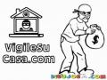 Vigile Su Casa Por Internet Dibujo De Un Ladron Robando Capturado Por Una Camarweb En Vigilesucasa.com